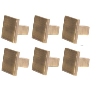 Square Cabinet Knob Antique Brass 30mm - Pack of 6 Price Comparisons | Compare The Build