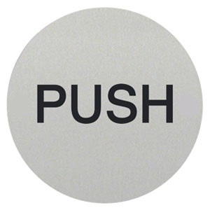 Satin Stainless Steel PUSH Sign - Self Adhesive 76mm Price Comparisons | Compare The Build