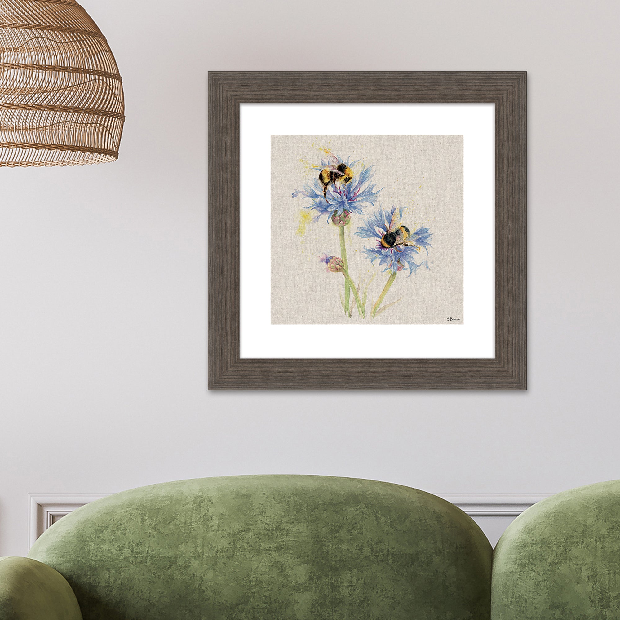 The Art Group Bees on Cornflowers Framed Print MultiColoured Price Comparisons | Compare The Build