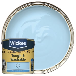 Wickes Tough & Washable Matt Emulsion Paint - Sky No.910 - 2.5L Price Comparisons | Compare The Build