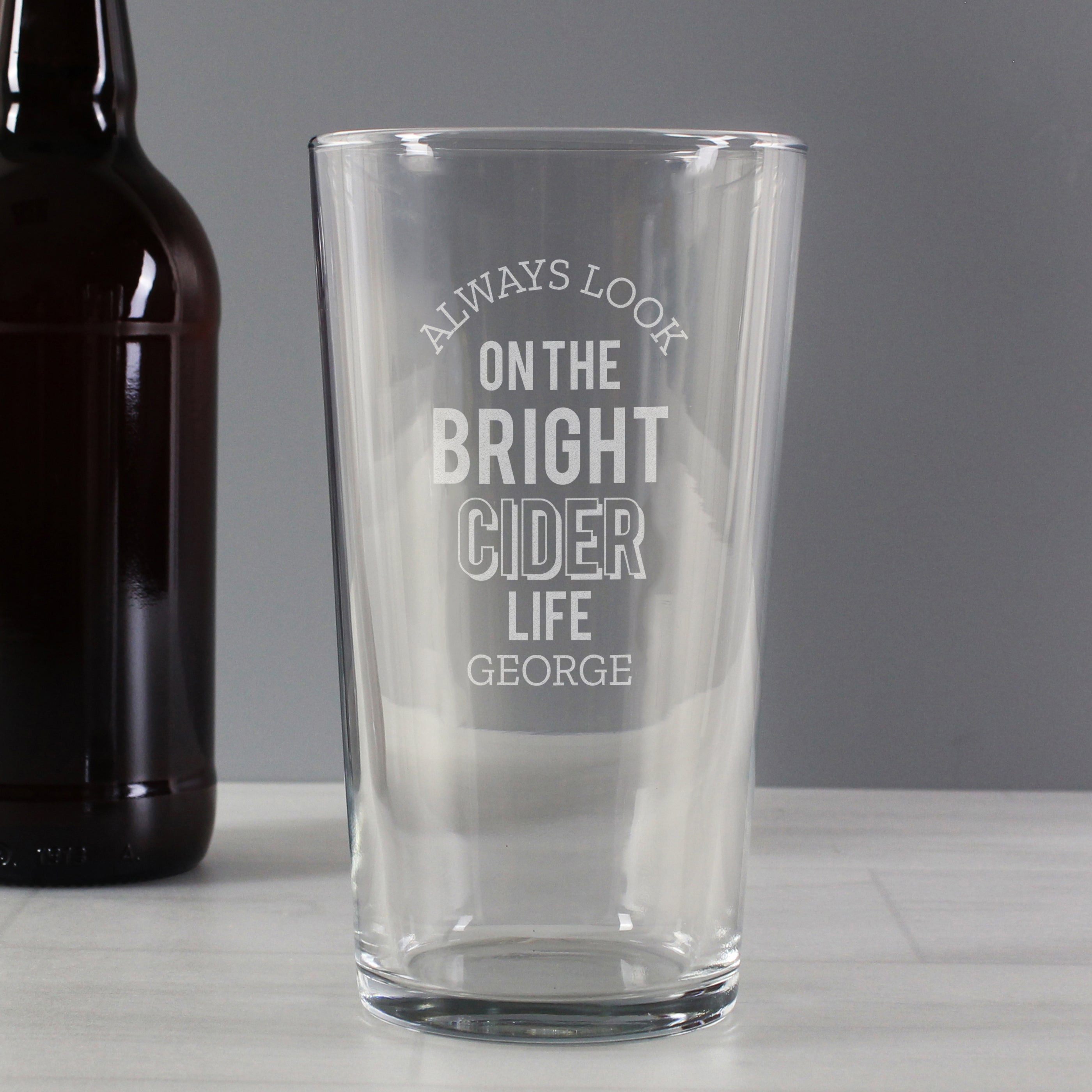 Personalised Always Look On The Bright Cider Life Pint Glass Clear Price Comparisons | Compare The Build