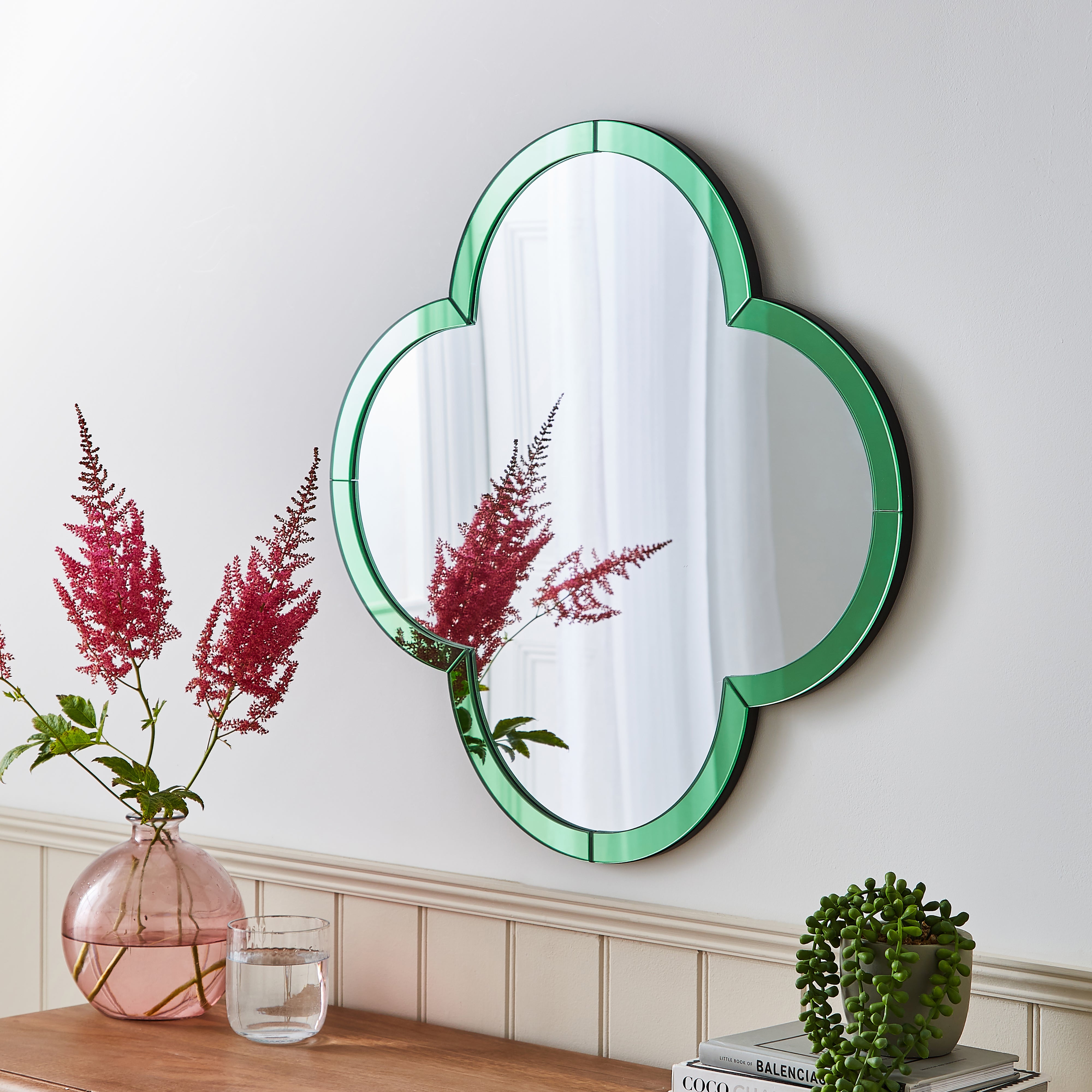 Pride and Joy Coloured Glass Mirror, 60cm Green | Compare The Build