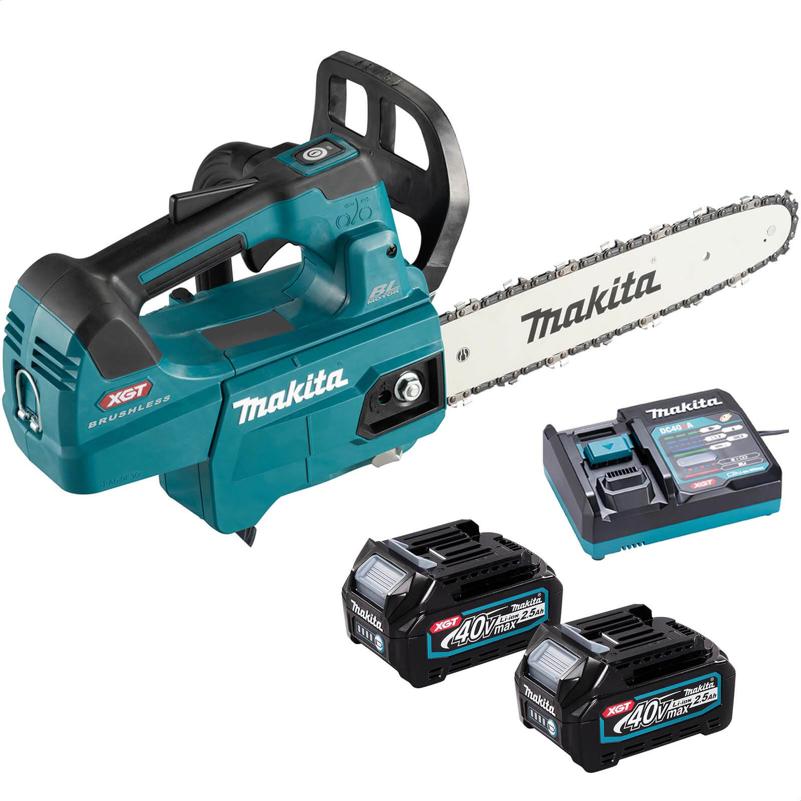 Makita UC002G 40v Max XGT Cordless Brushless Top Handle Chainsaw 250mm 2 x 2.5ah Li-ion Charger Price Comparisons | Compare The Build