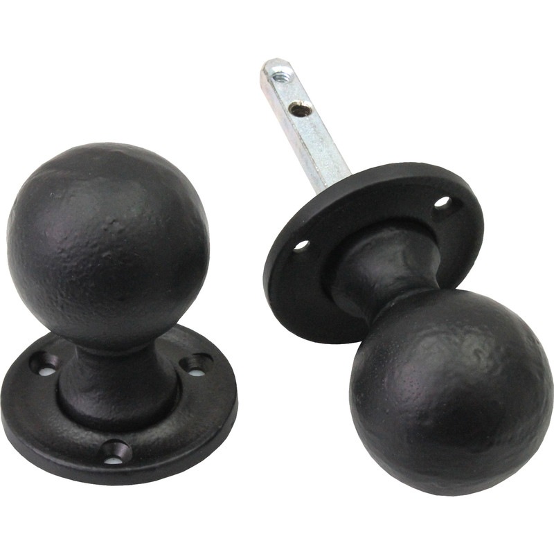 Old Hill Ironworks Mortice Rim Knob Set (Unsprung) 45mm Ball (Pair) in Black Cast Iron Price Comparisons | Compare The Build