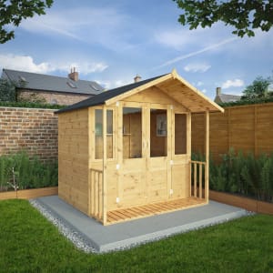 Mercia 7 x 7ft Traditional Double Door Summerhouse including Veranda with Assembly Price Comparisons | Compare The Build