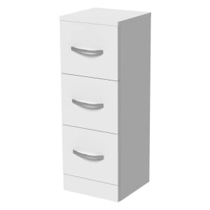 Wickes White Gloss 3 Drawer Storage Unit - 825 x 300mm Price Comparisons | Compare The Build