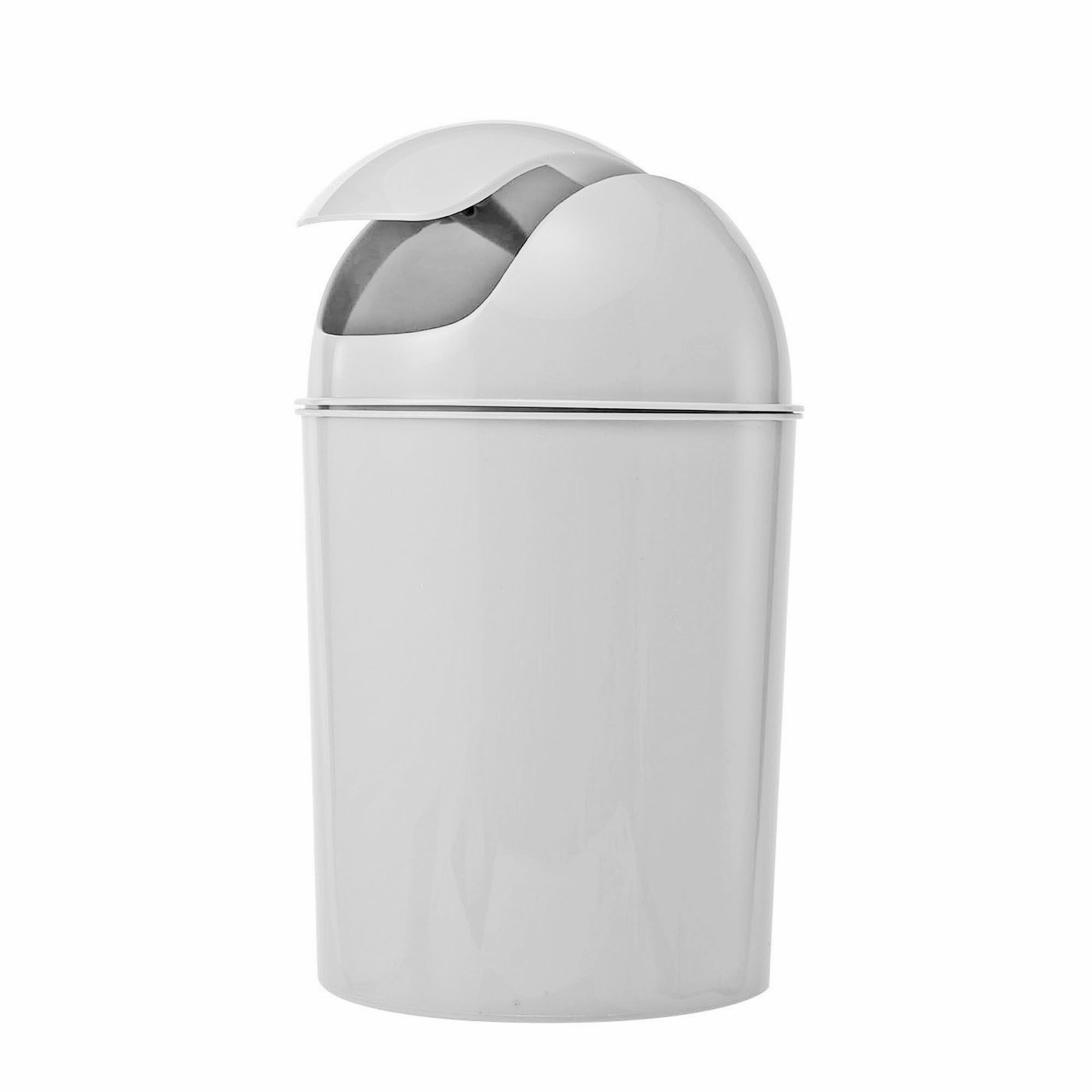 Cooke & Lewis Palmi White Plastic Round Bathroom Swing Top Lid Bin, 5L | Compare The Build