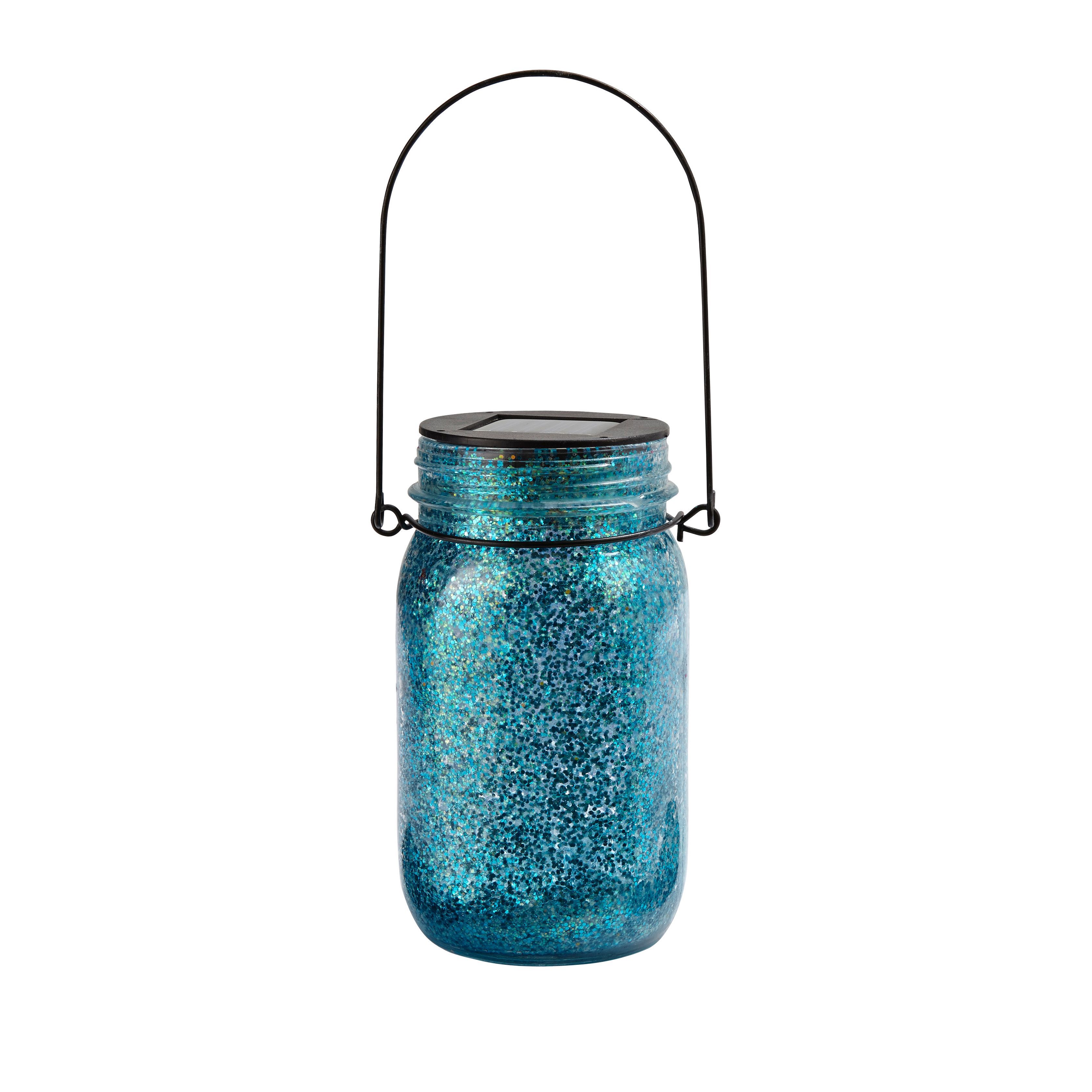 Blooma Lola Blue Glitter Jar Solar Powered Led Lantern Price Comparisons | Compare The Build