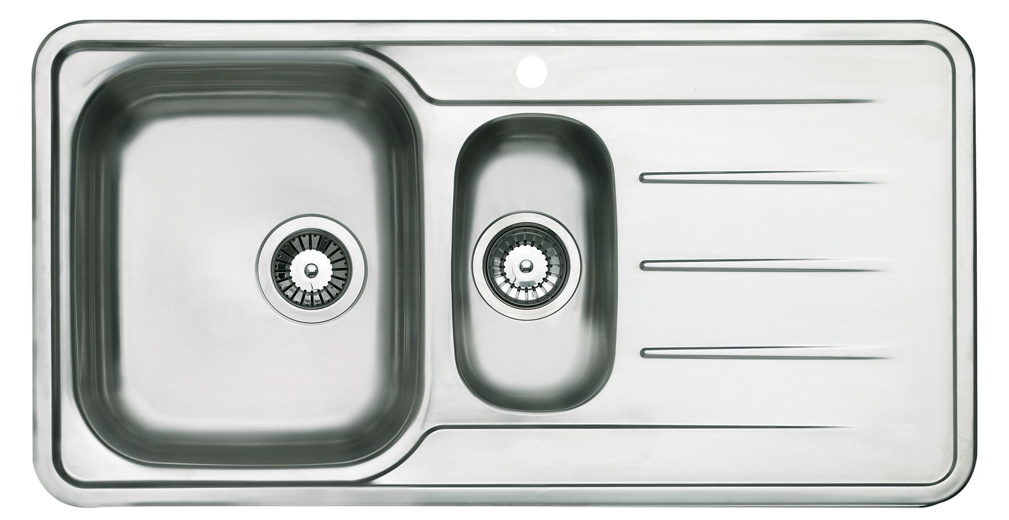 Cooke & Lewis Tanzan 1.5 Bowl Polished Stainless Steel Sink & Drainer Price Comparisons | Compare The Build