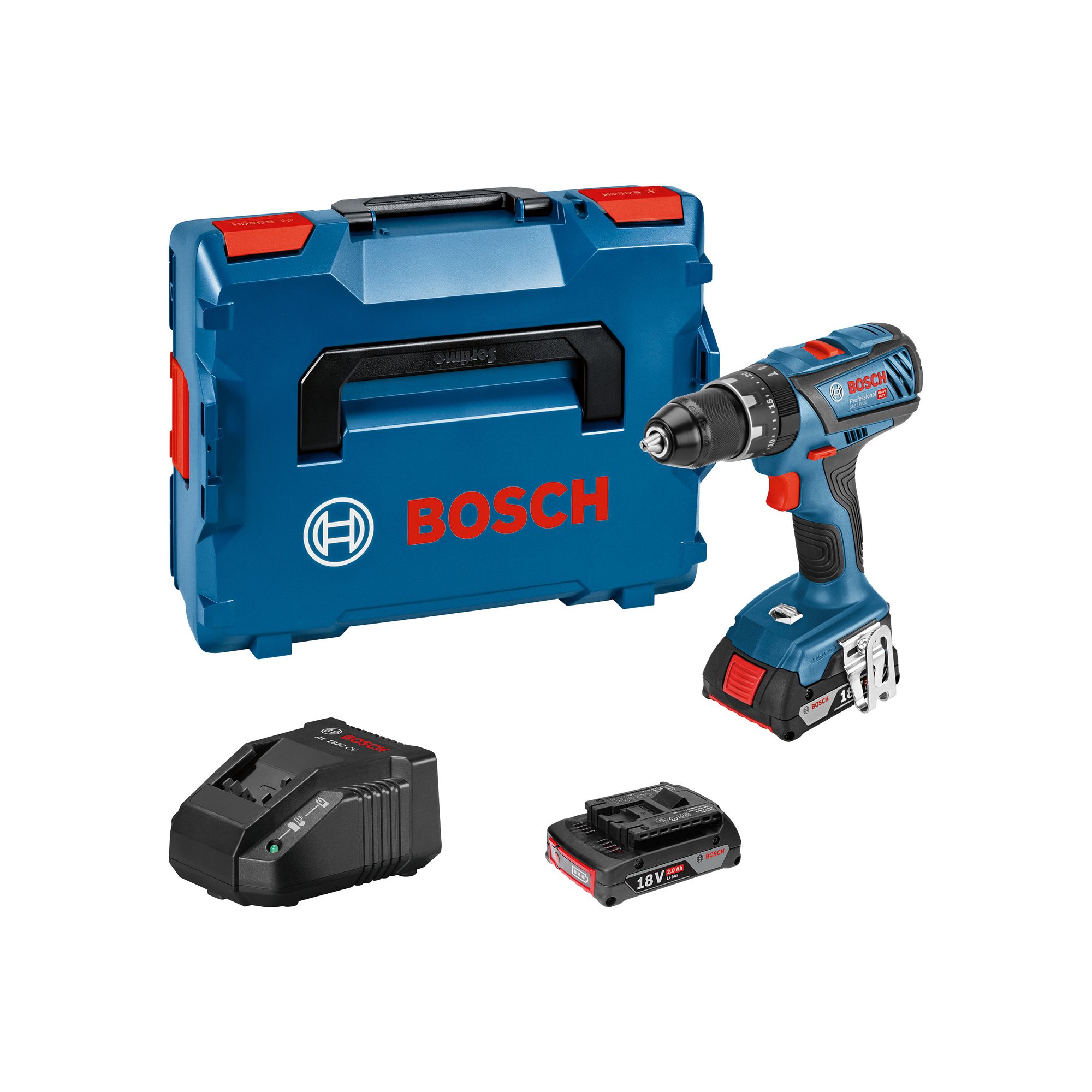 Bosch 18V 2Ah Li-Ion Cordless Brushed Combi Drill Gsb 18V-28 - 2 Batteries Included | Compare The Build