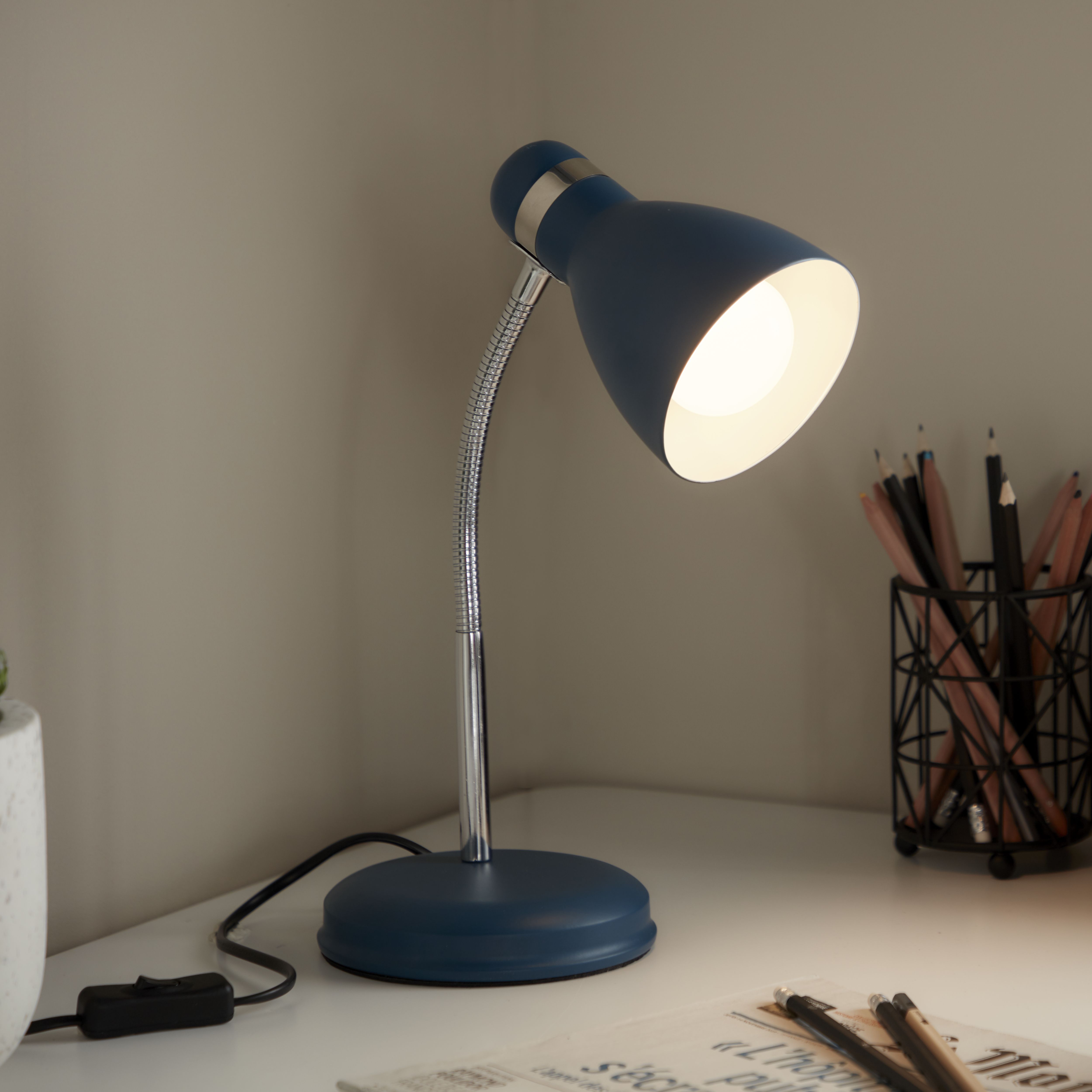 GoodHome Narajo Petrol Blue Table Light Price Comparisons | Compare The Build