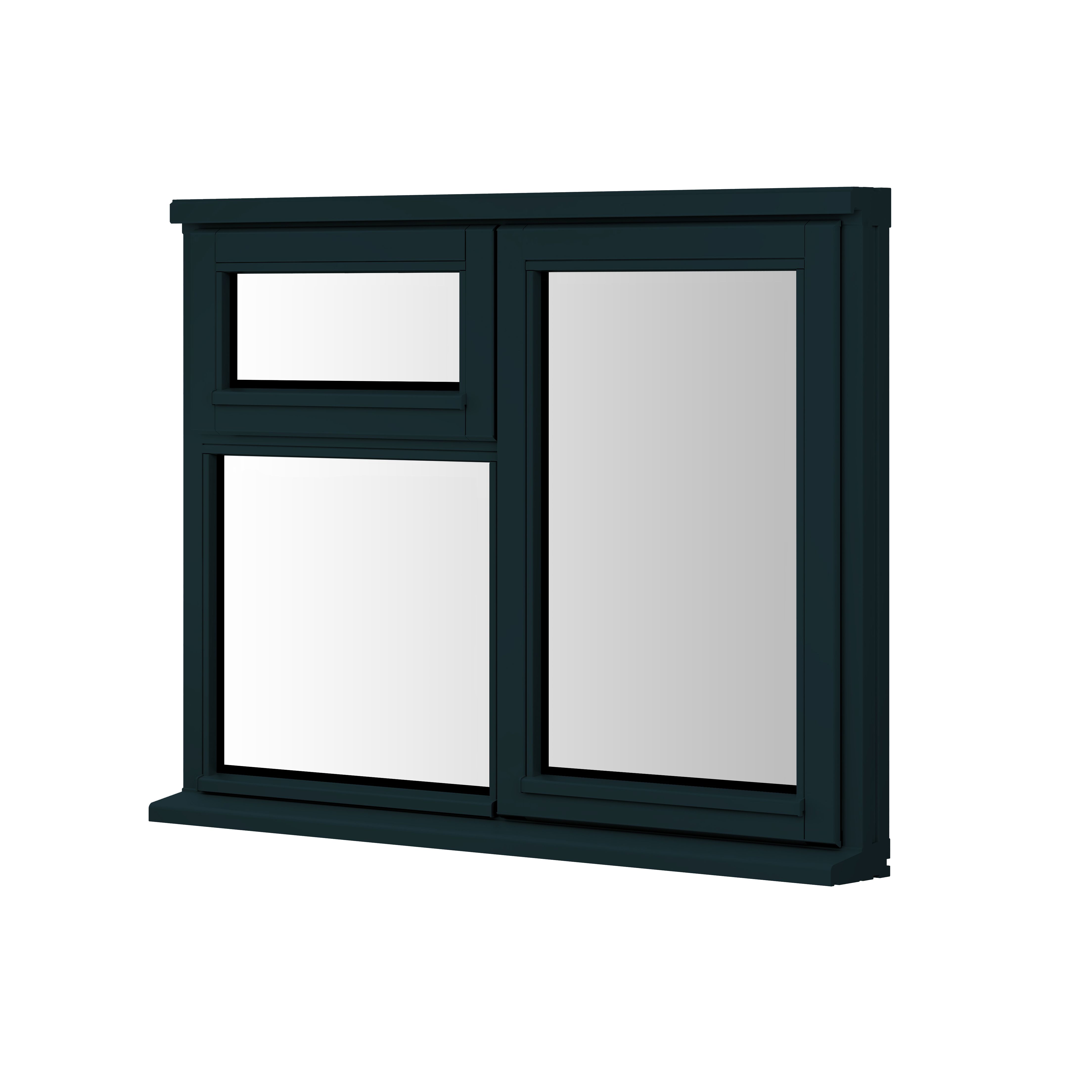 Clear Double Glazed Anthracite Grey Timber Right-Handed Window, (H)1045mm (W)1195mm | Compare The Build