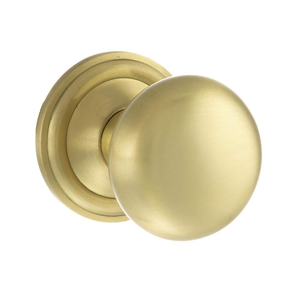 Atlantic Old English Harrogate Solid Brass Mushroom Mortice Knob on Concealed Fix Rose - Satin Brass Atlantic UK OE58MMKSB | Compare The Build