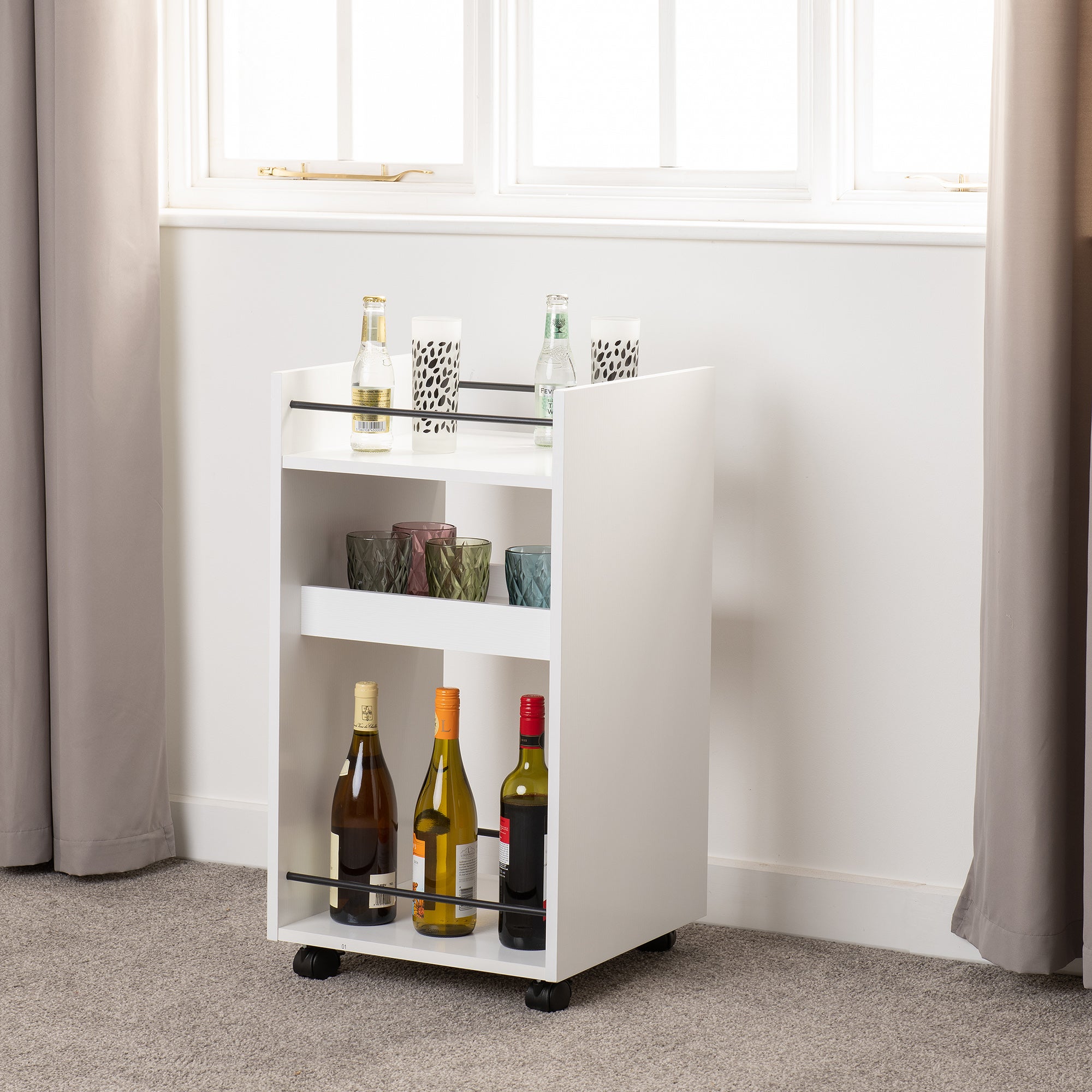 Naples Serving Cart White White Price Comparisons | Compare The Build