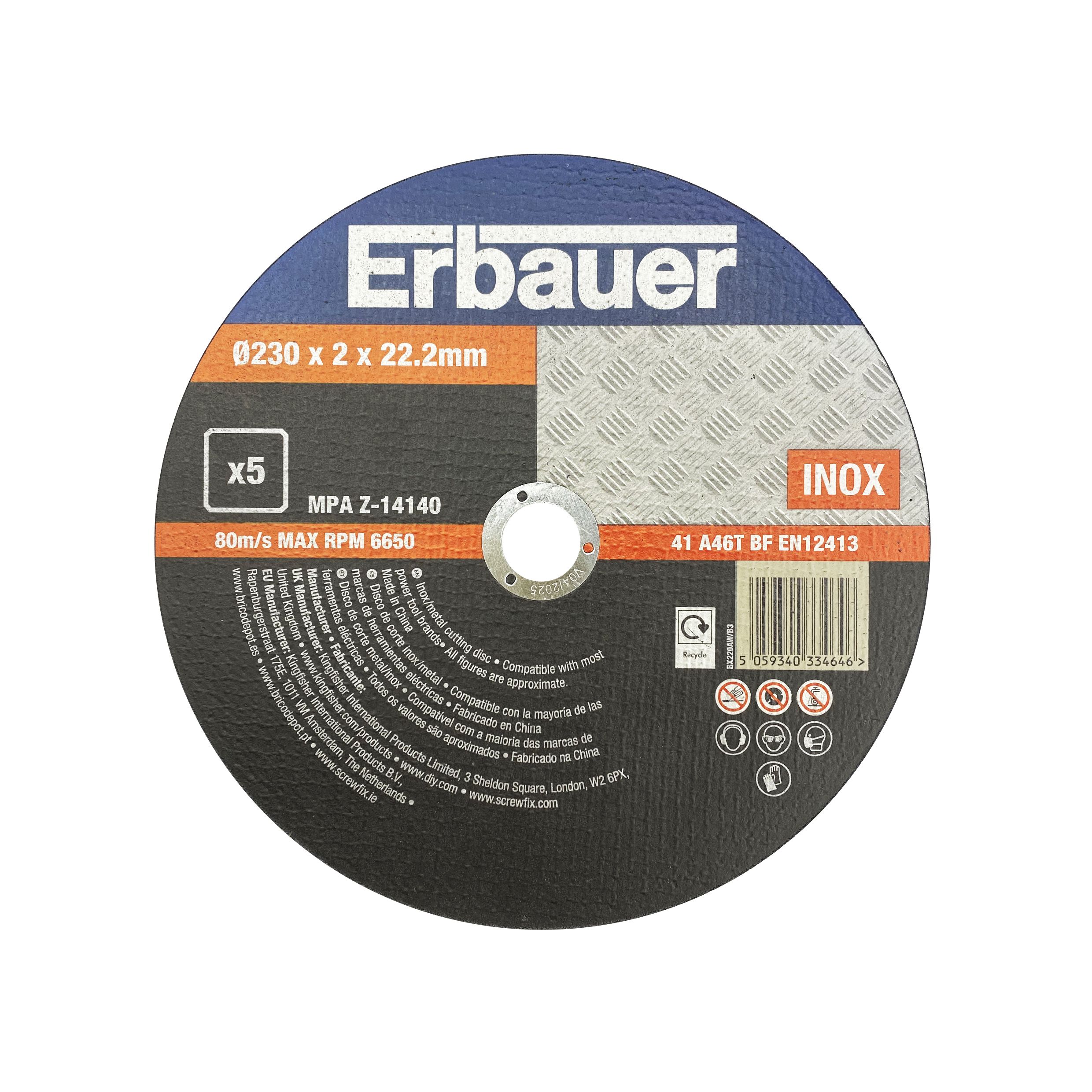 Erbauer T41 Cutting Disc (Dia)230mm, Pack Of 5 | Compare The Build