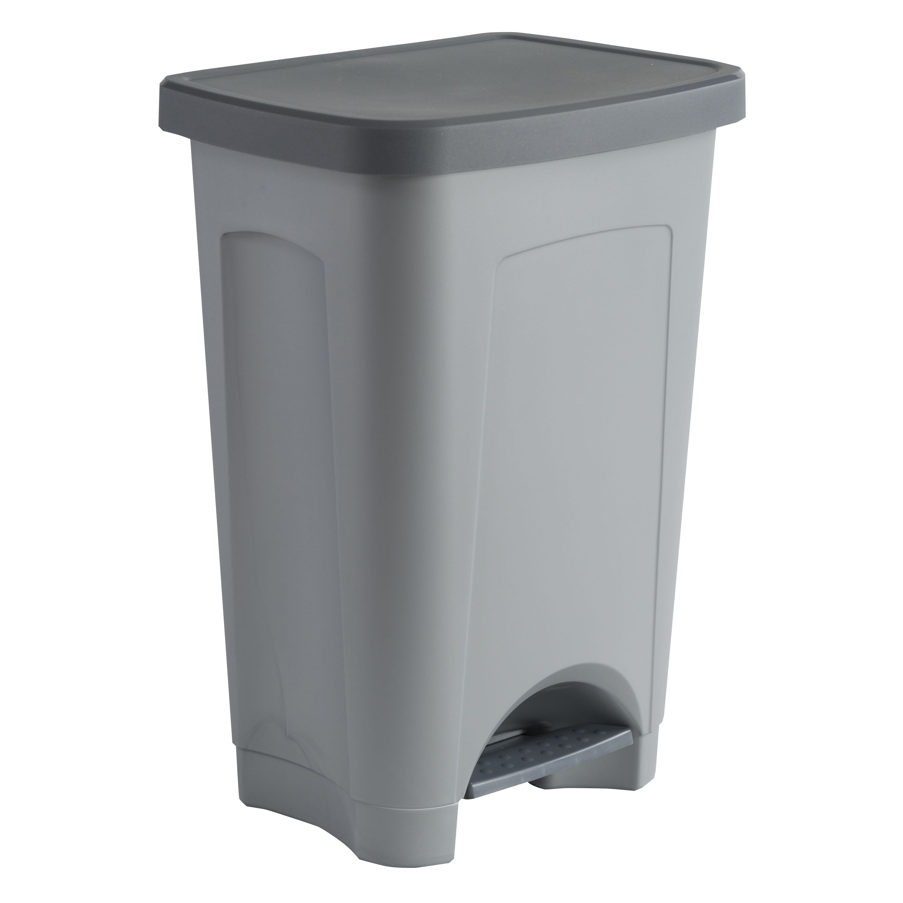 Mutsu Pedal Grey Plastic Rectangular Freestanding Kitchen Bin, 40L | Compare The Build