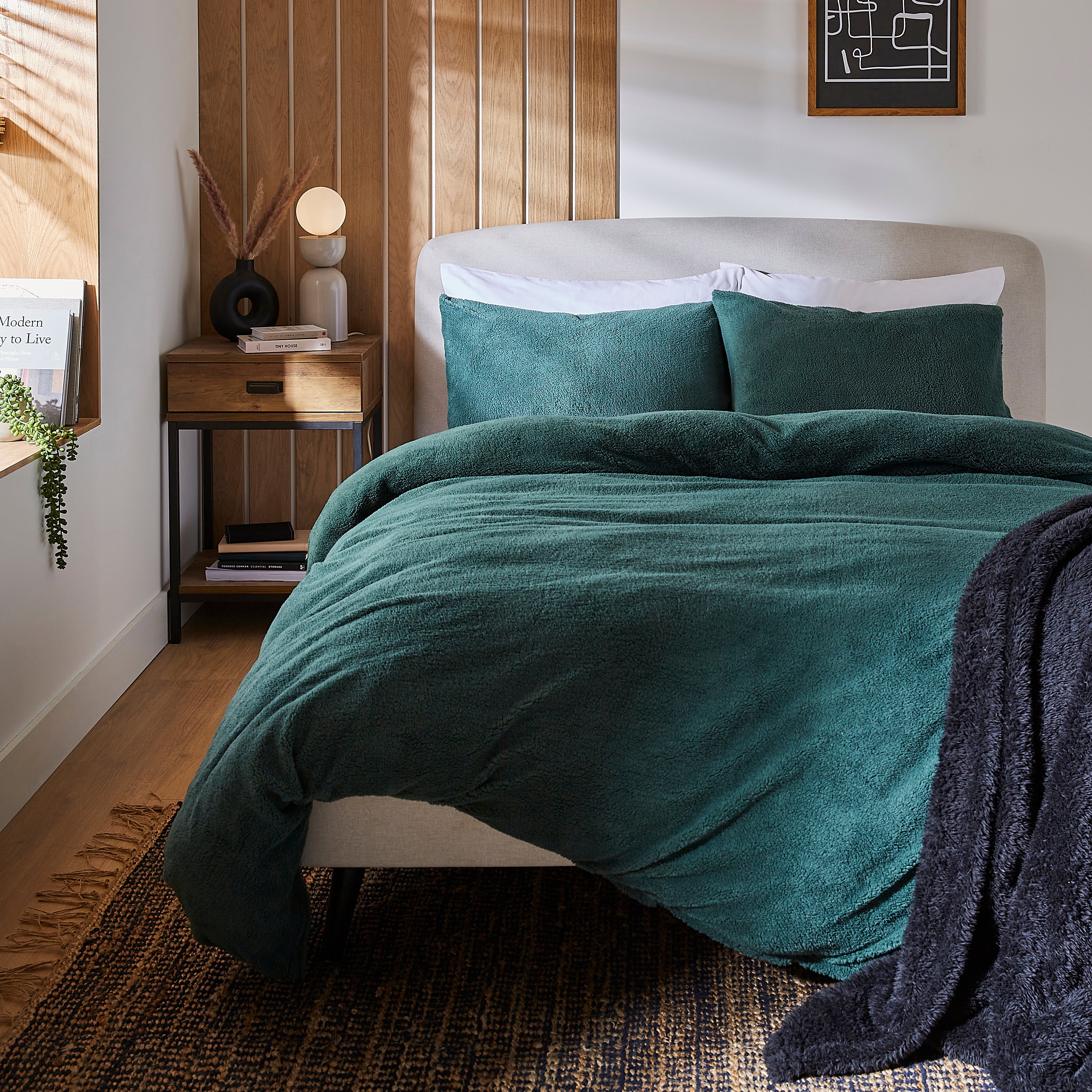 Teddy Duvet Cover and Pillowcase Set Emerald Emerald Green Price Comparisons | Compare The Build