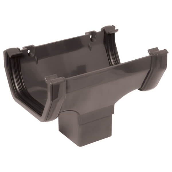 FloPlast Square Gutter Running Outlet - 114mm Anthracite Grey Price Comparisons | Compare The Build