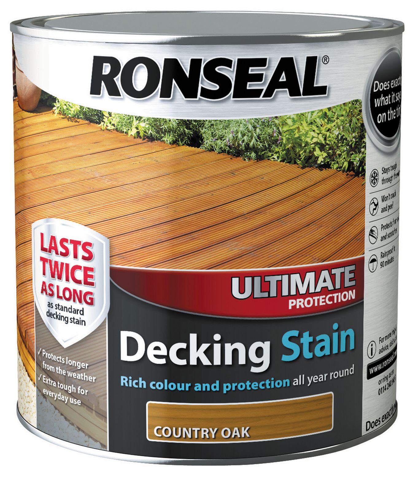 Ronseal Ultimate Country Oak Matt Decking Wood Stain, 2.5L Price Comparisons | Compare The Build