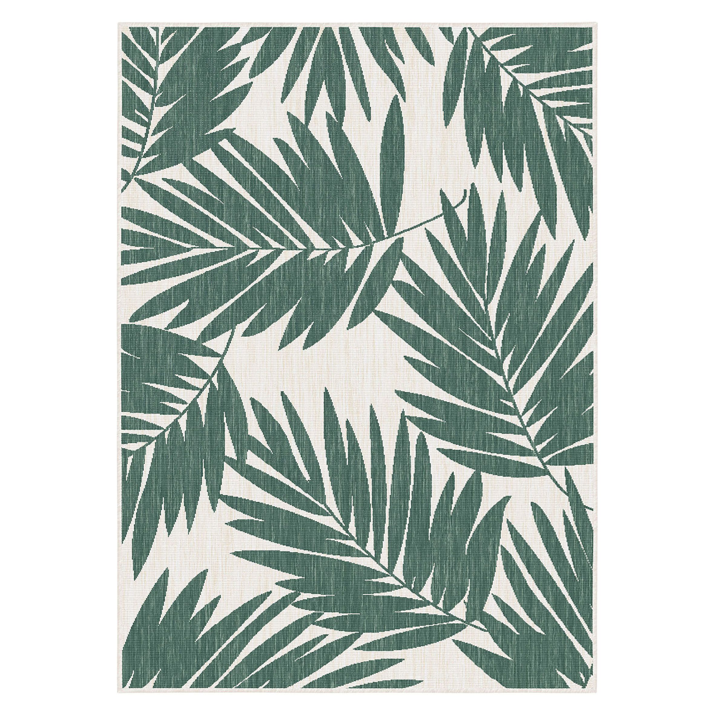 Duo Weave Floral Green Reversible Indoor & Outdoor Rug 170Cmx120Cm | Compare The Build