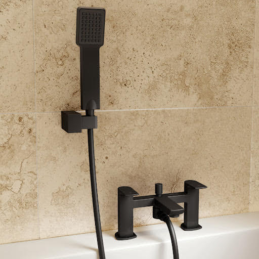 Aqualisa Downtown Bath Shower Mixer Tap with Shower Kit - Matt Black Price Comparisons | Compare The Build