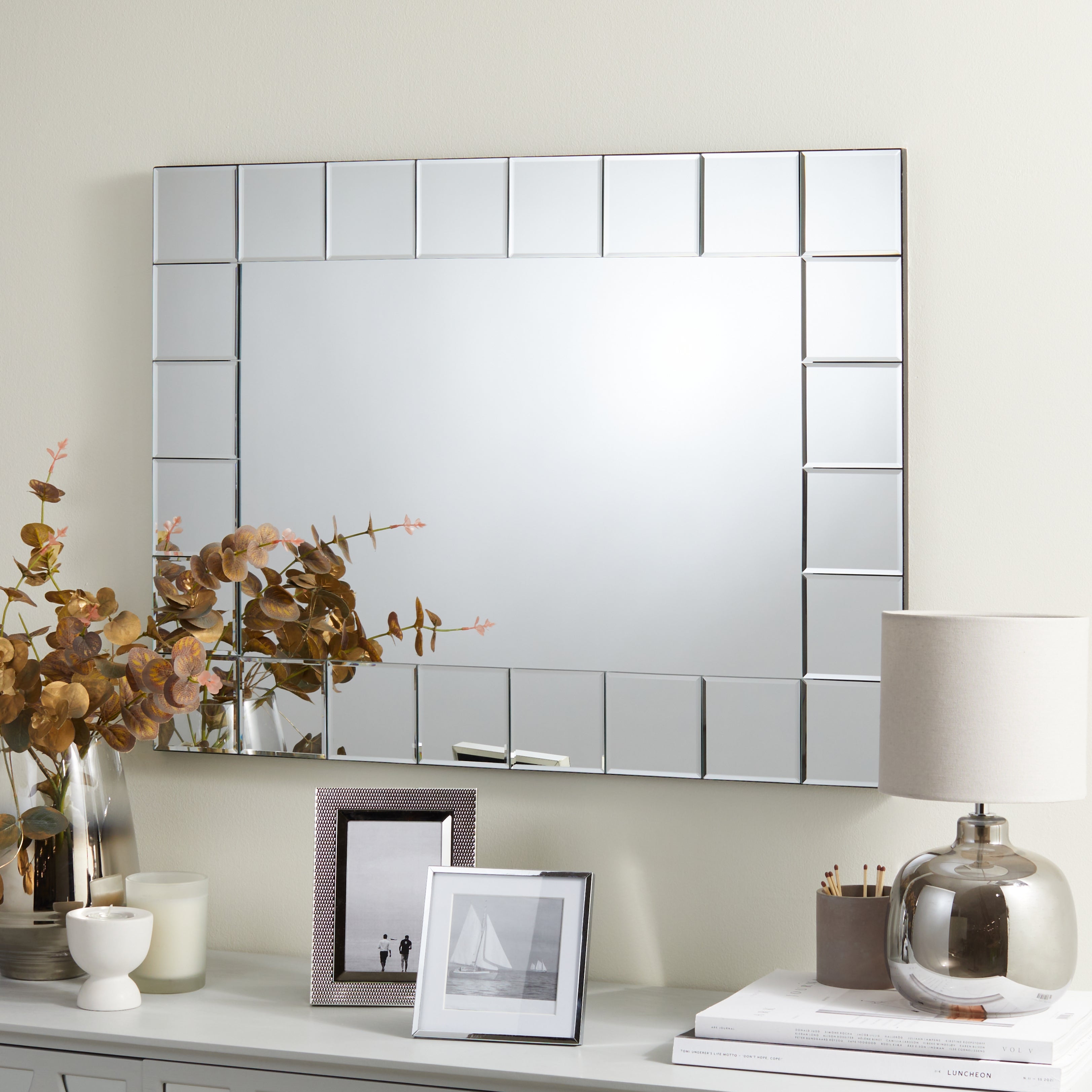 Mosaic Wall Mirror, 55x75cm Silver Price Comparisons | Compare The Build