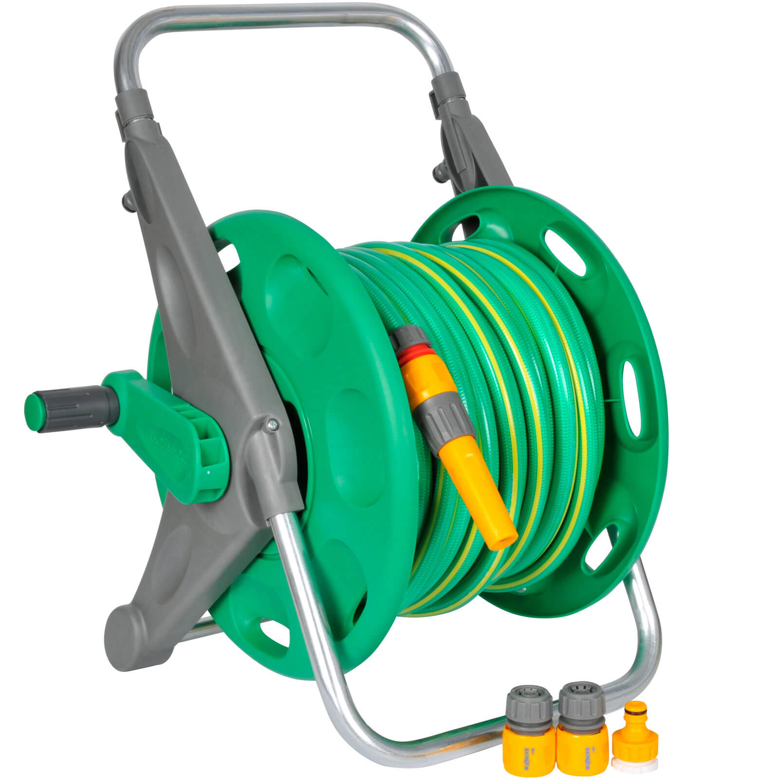 Hozelock Floor Standing Hose Reel 1/2" / 12.5mm 30m Grey & Yellow Price Comparisons | Compare The Build