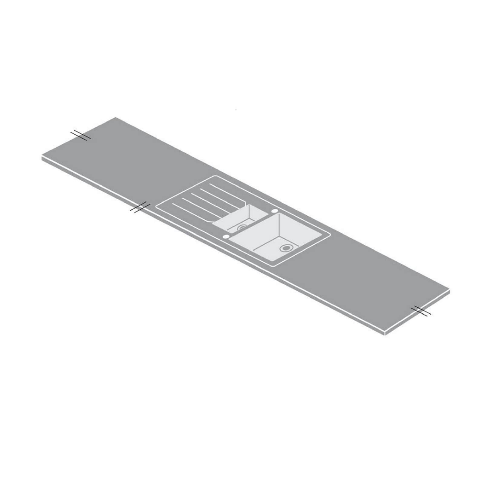Maia Iceberg Kitchen Sink Worktop - Universal 1.5 Duo Bowl - 1800 x 600 x 42mm Price Comparisons | Compare The Build