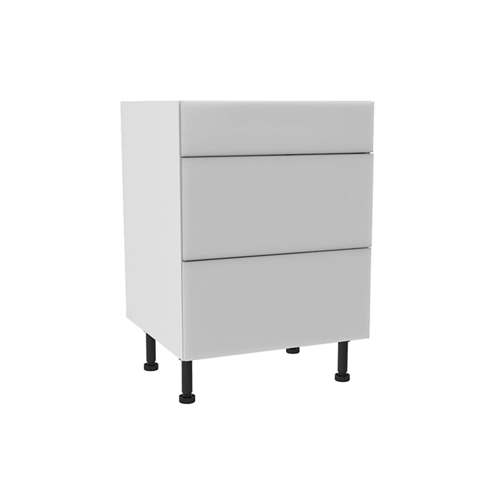 High Gloss Slab White 600mm 3 Drawer Premium Unit Price Comparisons | Compare The Build
