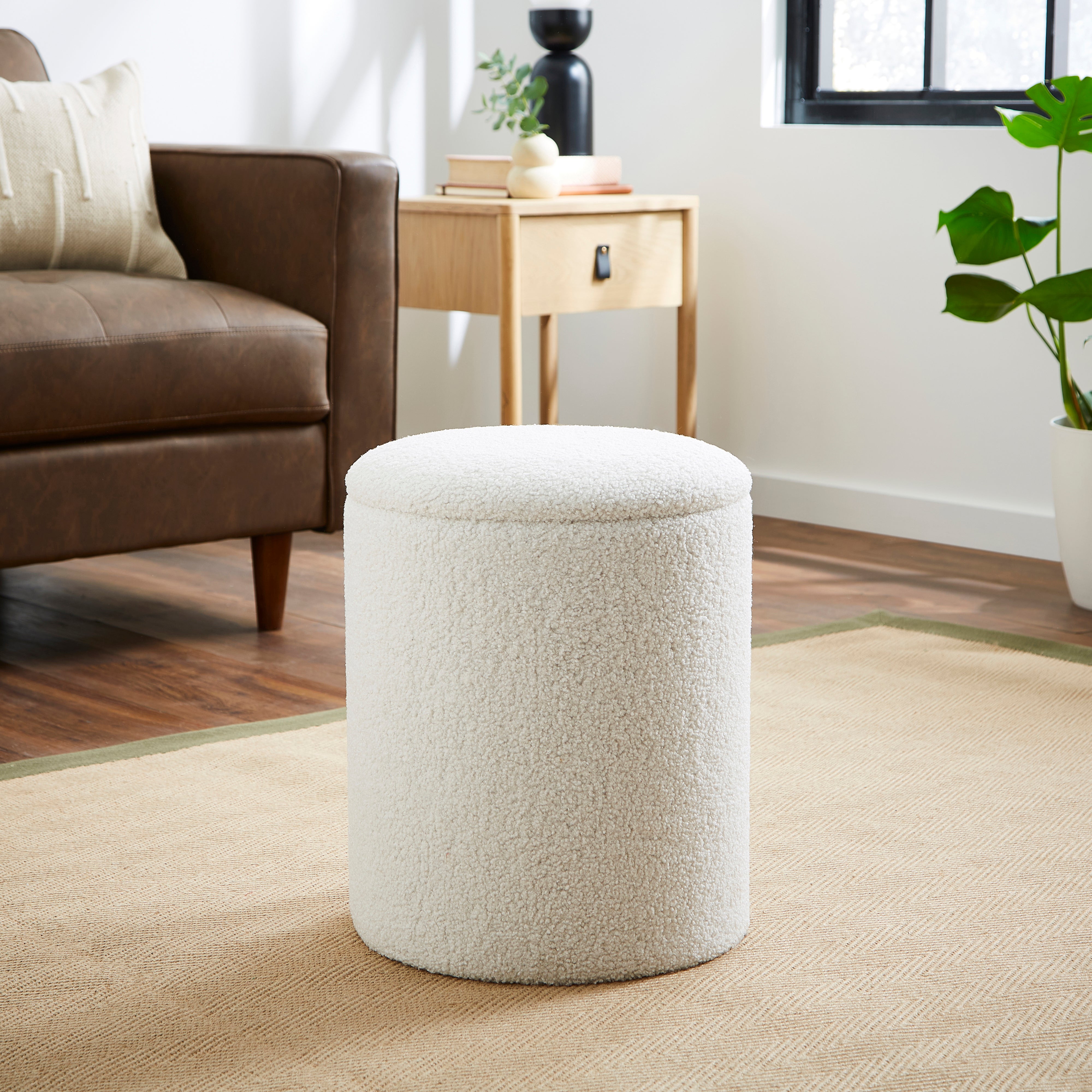 Plain Sherpa Storage Footstool Ivory Price Comparisons | Compare The Build