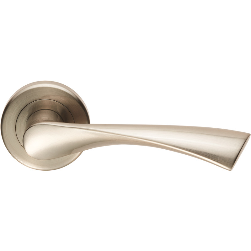 Serozzetta Venti Lever On Round Rose Satin (Pair) in Nickel | Compare The Build