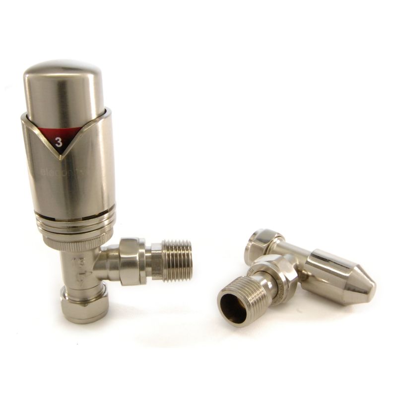 West Thermostatic Valves, Wave, Satin Nickel Angled - 10mm Price Comparisons | Compare The Build